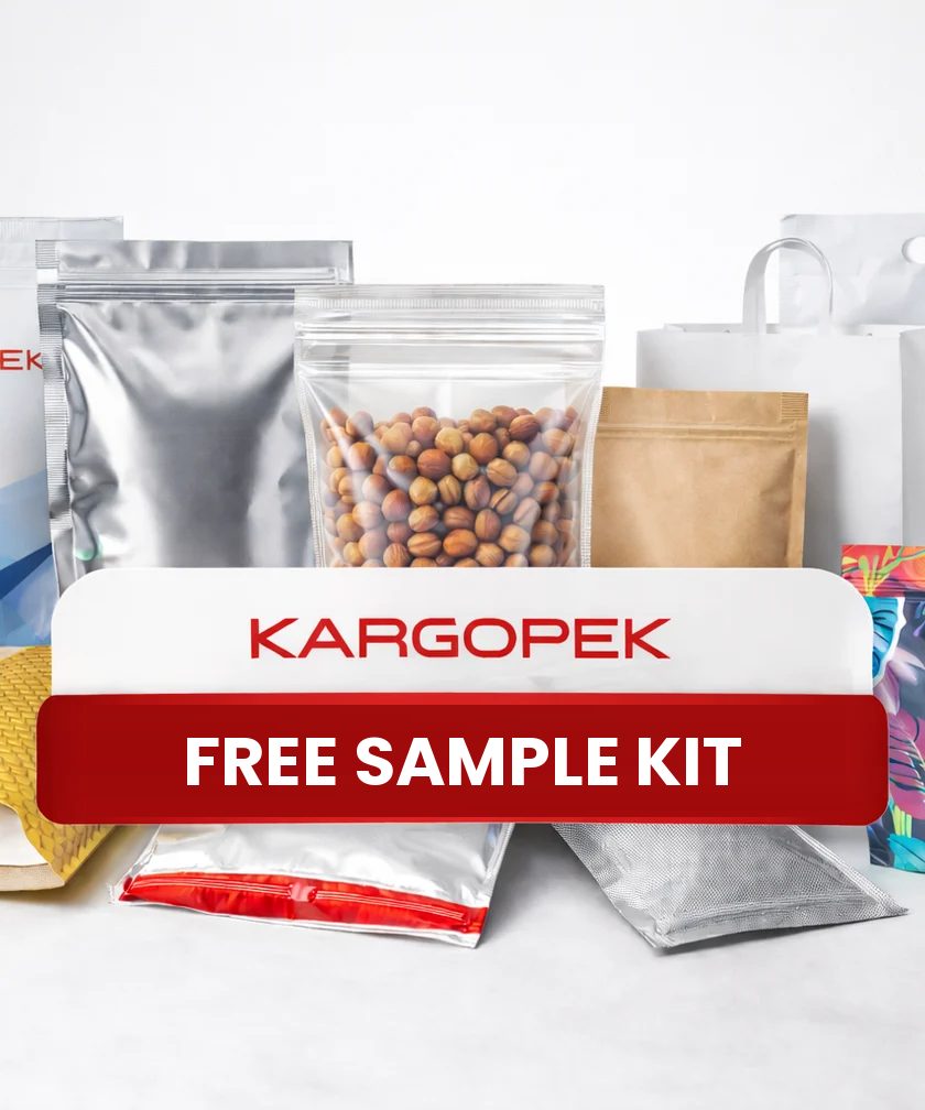 Kargopek free sample kit with courier bags, pouches and carrier bags