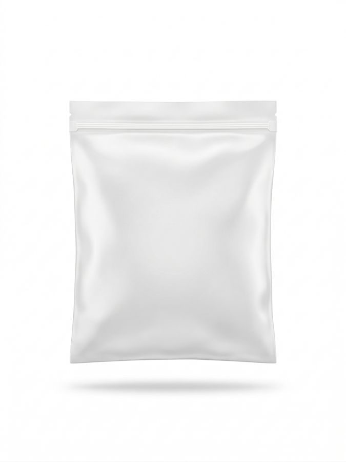 White zip pouch